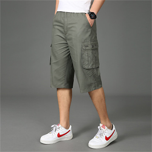 

Men's Cargo Shorts Tactical Cargo Pants Solid Color Ankle-Length Black Yellow Khaki Green