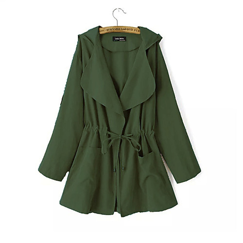 

Women's Coat Casual / Daily Fall Winter Long Coat Regular Fit Casual Jacket Solid Color Others Blushing Pink Gray
