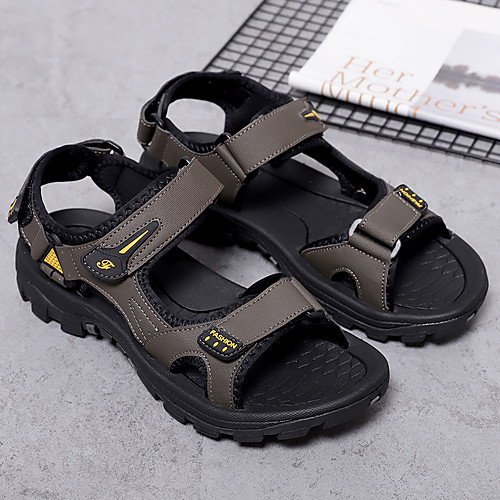 

Men's Sandals Casual Beach Daily Elastic Fabric Breathable Non-slipping Wear Proof Black Gray Summer