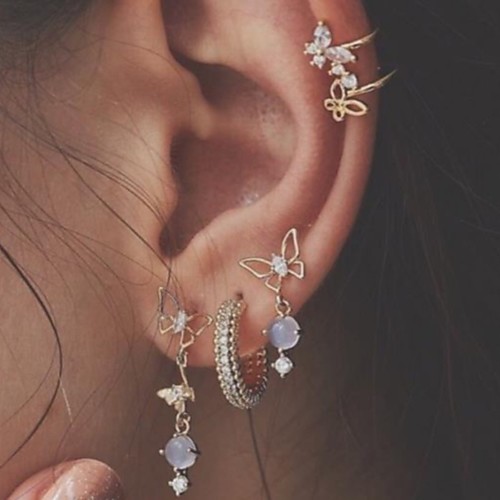 

Men's Earrings Set Monogram Diamond Classic Earrings Jewelry Gold For Festival 1pack