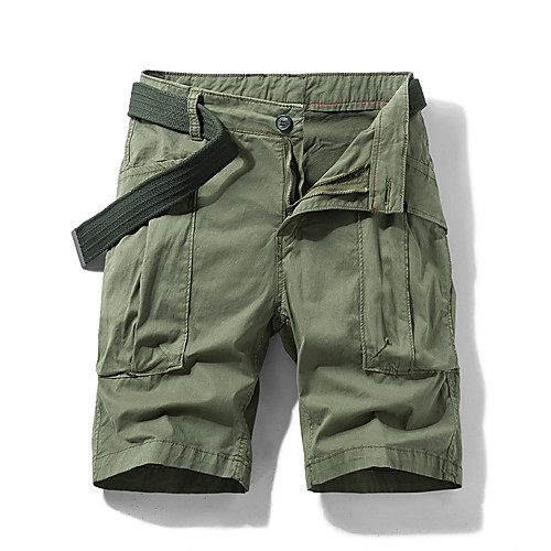 

Men's Shorts Cargo Shorts Shorts Pants Solid Colored Black Army Green Khaki Gray