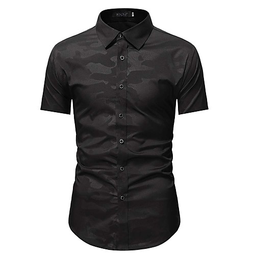 

Men's Shirt Camo / Camouflage Short Sleeve Casual Tops Business Simple Black Red