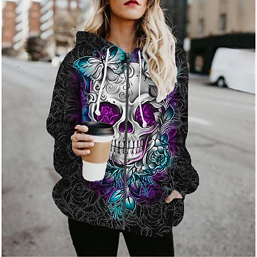 

Women's Jacket Daily Fall Spring Regular Coat Regular Fit Casual Jacket Long Sleeve Color Block Print Rainbow / Holiday