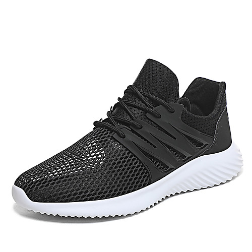 

Men's Trainers Athletic Shoes Sporty Daily Outdoor Running Shoes Mesh Breathable Dark Grey Black / White Black Spring Summer