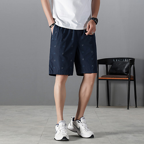 

Men's Shorts Chino Shorts Pants Solid Color Deep Blue White Light Blue
