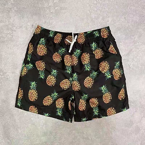 

Men's Casual / Sporty Outdoor 5.5 Inch Inseam Short Sports Daily Beach Shorts Pants Pineapple Short Drawstring Elastic Drawstring Design White Black Blue Yellow