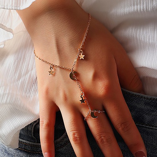 

Women's Gold Chain Bracelet Classic Moon Star Stylish Alloy Bracelet Jewelry Gold For Festival