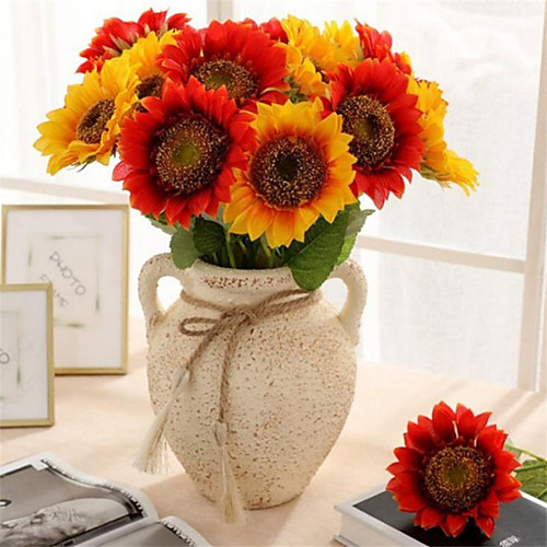 

1 Imitation Sunflower Flower Vase For Home Decoration 4511cm