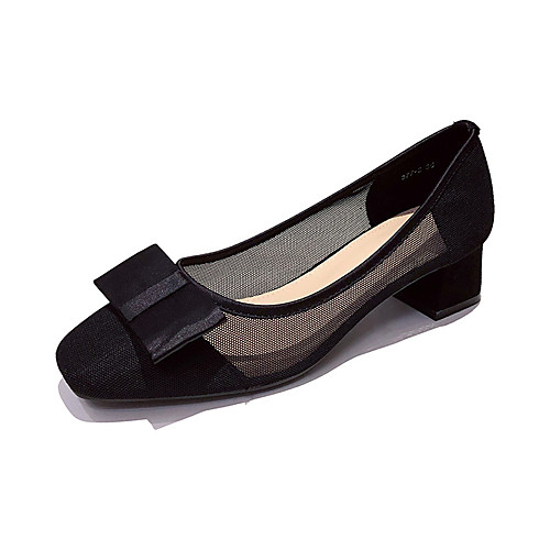 

Women's Heels Pumps Mesh Solid Colored Almond Black