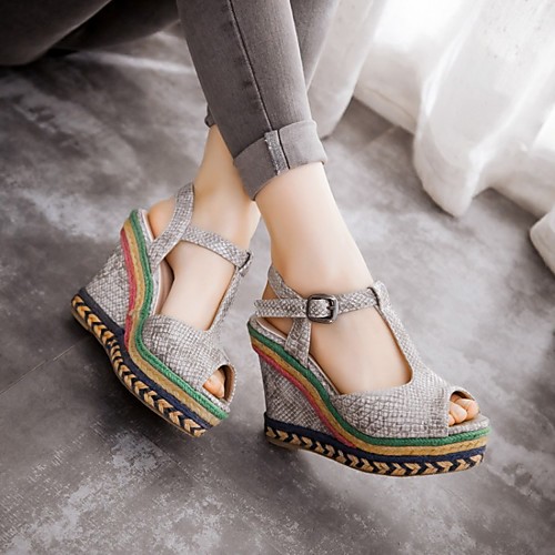 

Women's Heels Wedge Heel Faux Fur Black Yellow Blue