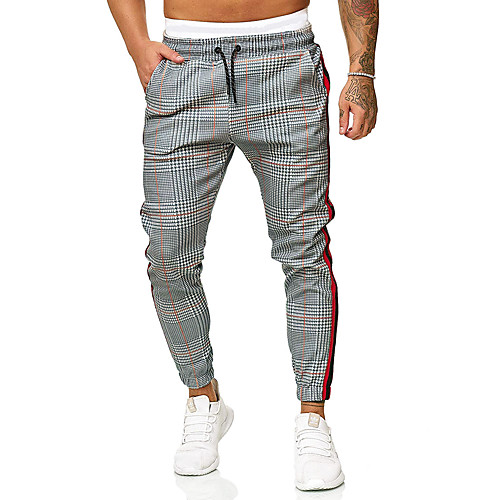 

Men's Casual / Sporty Daily Pants Pants Lattice Full Length Gray
