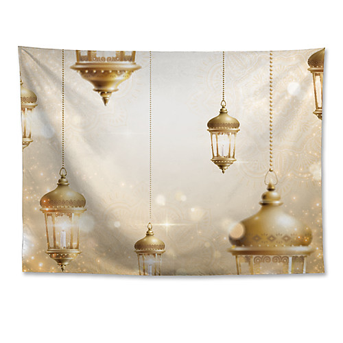 

Eid Mubarak Islamic Muslim Ramadan Wall Tapestry Art Decor Blanket Curtain Hanging Home Bedroom Living Room Decoration Polyester Ramadan Chandelier