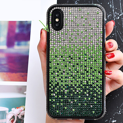 

Glitter Shine Phone Case For iPhone 12 Pro Max 11 SE 2020 X XR XS Max 8 7 6 Color Gradient Rhinestone Back Cover