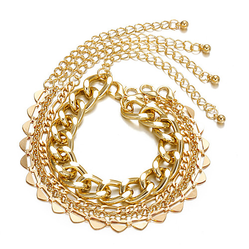 

retro bracelet simple multi-layer chain bracelet, personalized punk metal chain bracelet
