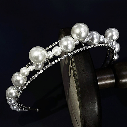 

Retro Wedding Pearl / Polyester Headpiece with Crystal / Pearls 1 Piece Wedding / Special Occasion Headpiece