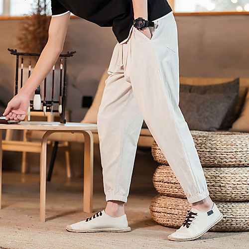 

Men's Casual / Sporty Athleisure Breathable Outdoor Sports Sport Daily Harem Loose Pants Trousers Pants Plain Ankle-Length Drawstring Pocket ArmyGreen Wine Gray Black Navy Blue / Elasticity