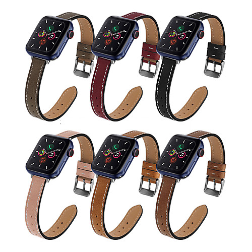 

Smart Watch Band for Apple iWatch 1 pcs Business Band Genuine Leather Replacement Wrist Strap for Apple Watch Series SE / 6/5/4/3/2/1