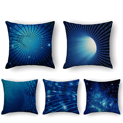 

Cushion Cover 5PCS Faux Linen Soft Print Square Pillowcase for Sofa Bedroom 45 x 45 cm (18 x 18 Inch) Superior Quality Patio Throw Pillow Covers for Garden Farmhouse Bench Couch