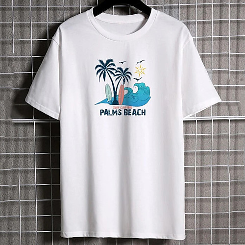 

Men's Unisex Tee T shirt Shirt Hot Stamping Text Graphic Prints Plus Size Print Short Sleeve Casual Tops 100% Cotton Basic Designer Big and Tall Round Neck White / Summer