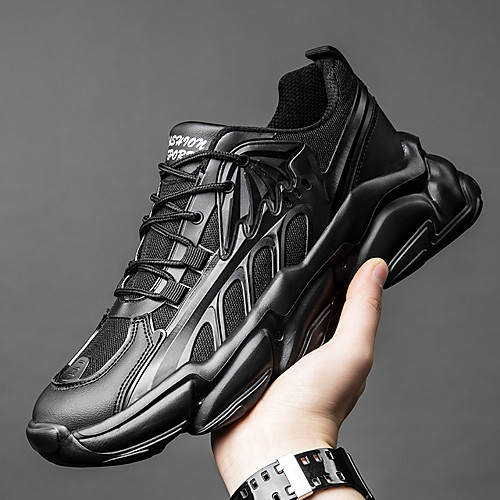 

Men's Trainers Athletic Shoes Sporty Look Sporty Athletic Outdoor Running Shoes Basketball Shoes Synthetics Tissage Volant Breathable Non-slipping Height-increasing Booties / Ankle Boots White Black