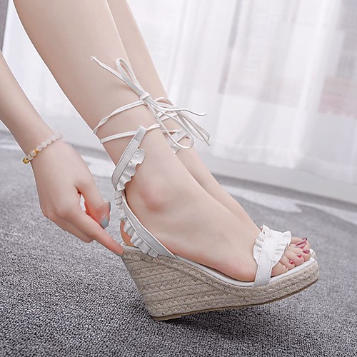 

Women's Heels Pumps PU Solid Colored White