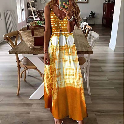 

2161#cross-border new european and american women's clothing 2021 new fashion positioning printing bohemian suspender dress