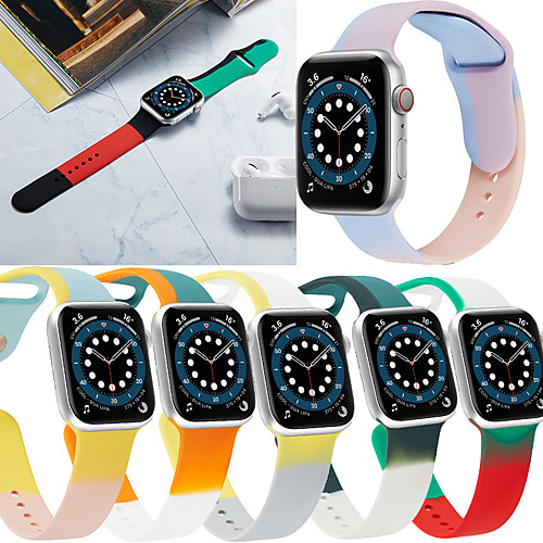 

Smart Watch Band for Apple iWatch 1 pcs Sport Band Printed Bracelet Silicone Replacement Wrist Strap for Apple Watch Series SE / 6/5/4/3/2/1