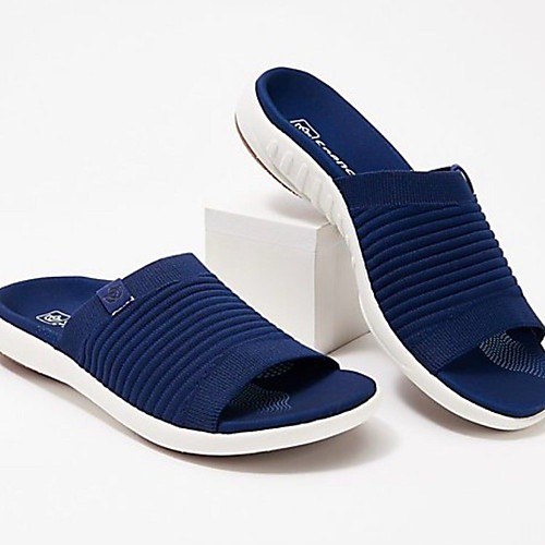

Women's Sandals Flat Heel Round Toe Mesh Solid Colored Black Blue Pink
