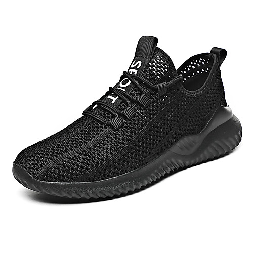 

Men's Trainers Athletic Shoes Sporty Daily Outdoor Running Shoes Mesh Breathable Black / White Black Beige Spring Summer