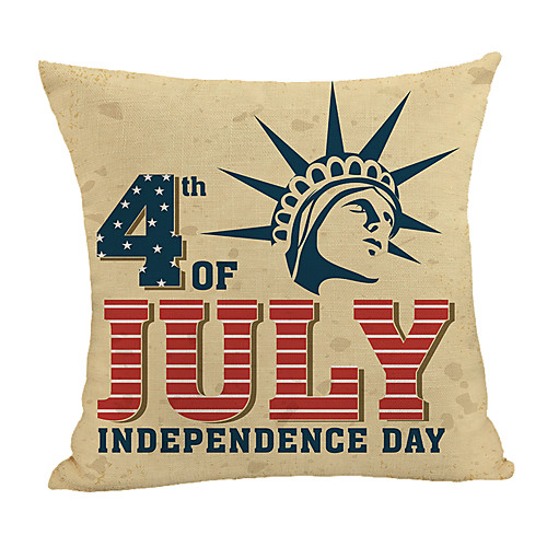 

Double Side Print Independence Day Cushion Cover 1PC Faux Linen Soft Square Throw Pillow Cover Cushion Case Pillowcase for Sofa Bedroom 45 x 45 cm (18 x 18 Inch) Superior Quality Machine Washable