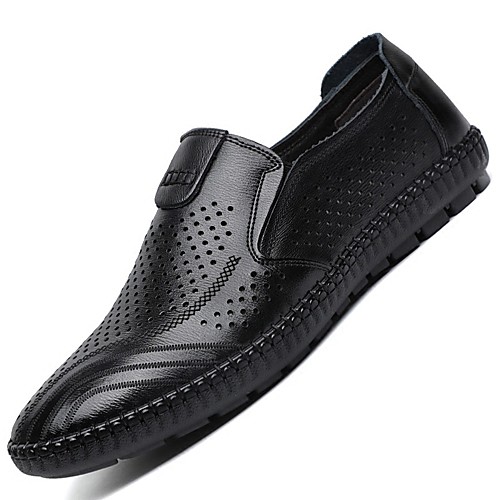 

2020 men's shoes summer men's leather shoes men's leather non-slip korean style hollow casual sandals breathable soft leather peas shoes