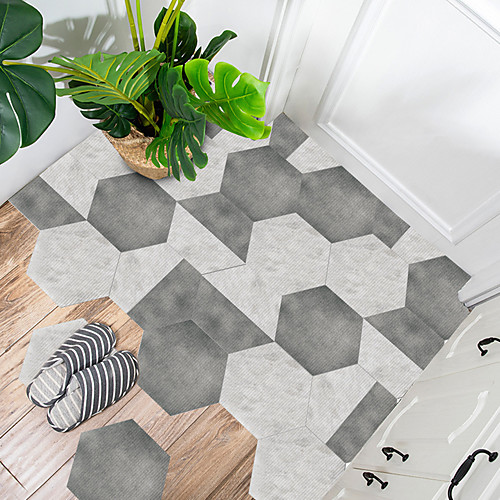 

Creative Marble Gray Hexagonal Non-slip Floor Pvc Sticker Kitchen Bathroom Floor Waterproof Self-adhesive Removable Wall Sticker