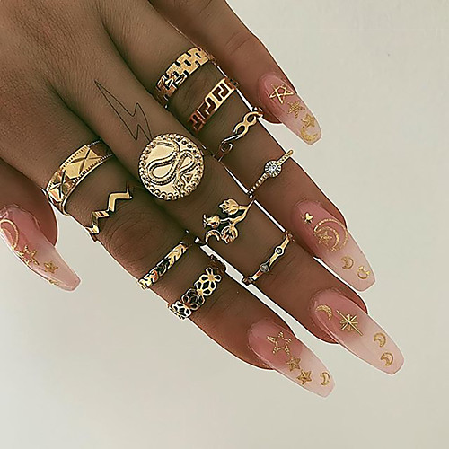 

joint rings aliexpress explosive snake-shaped resin geometric 10-piece set