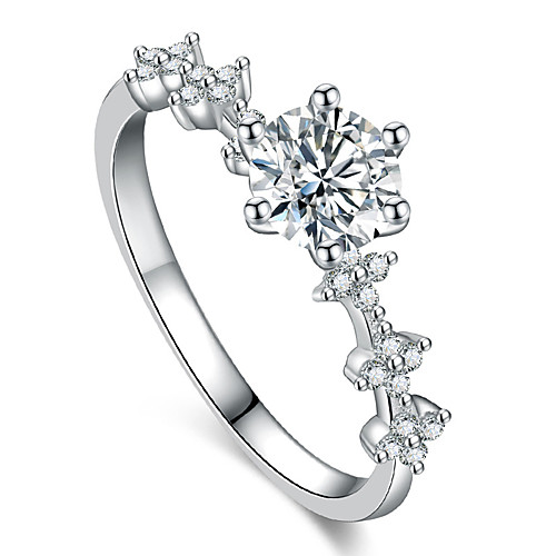 

moissan diamond ring simulation diamond ring four-leaf clover ring female six-claw jewelry