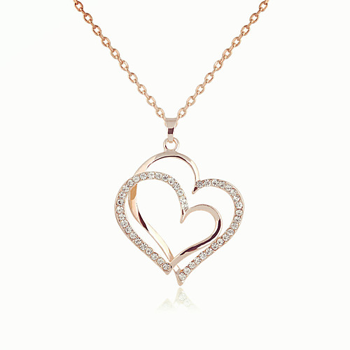 

Women's Pendant Necklace Charm Necklace Heart Precious Fashion Zircon Rose Gold Plated Alloy Rose Gold 45 cm Necklace Jewelry 1pc For Christmas Halloween Party Evening Street Gift
