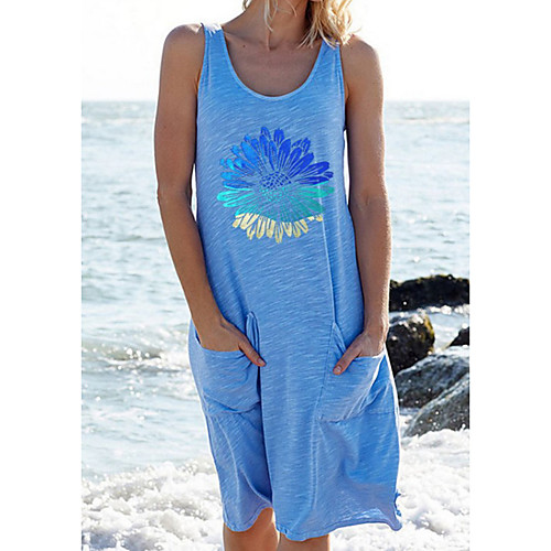 

Women's Floral Sweater Sleeveless Sweater Cardigans Crew Neck Fall Summer White Black Blue