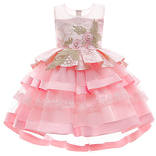 

Princess Sweep / Brush Train Flower Girl Dresses Formal Evening POLY Sleeveless Jewel Neck with Flower