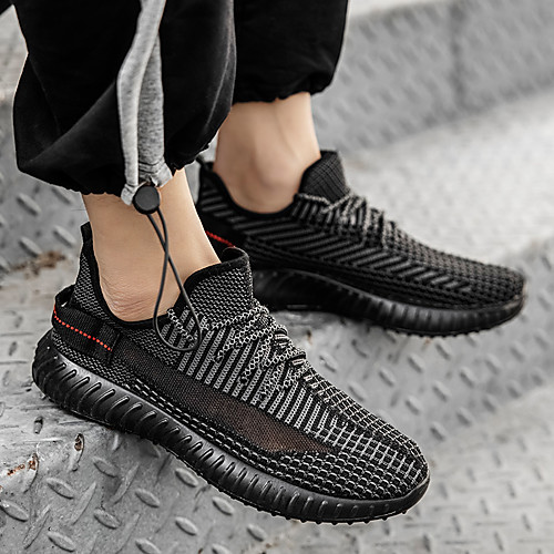 

Men's Trainers Athletic Shoes Sporty Look Sporty Casual Athletic Outdoor Running Shoes Basketball Shoes Synthetics Tissage Volant Breathable Non-slipping Height-increasing Booties / Ankle Boots Black