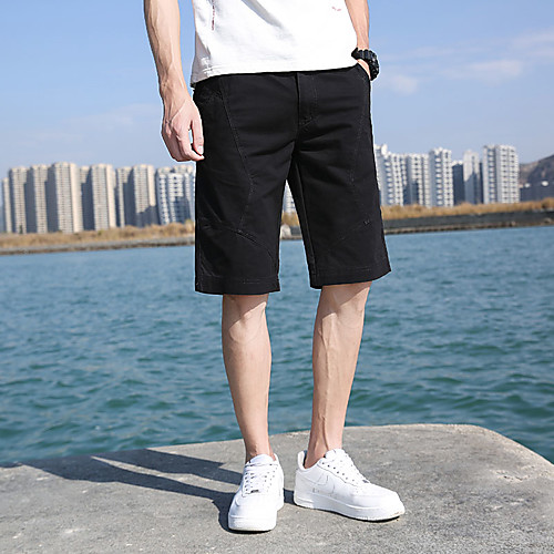 

Men's Shorts Cargo Shorts Shorts Pants Solid Colored ArmyGreen Black Yellow Light Grey Dark Gray