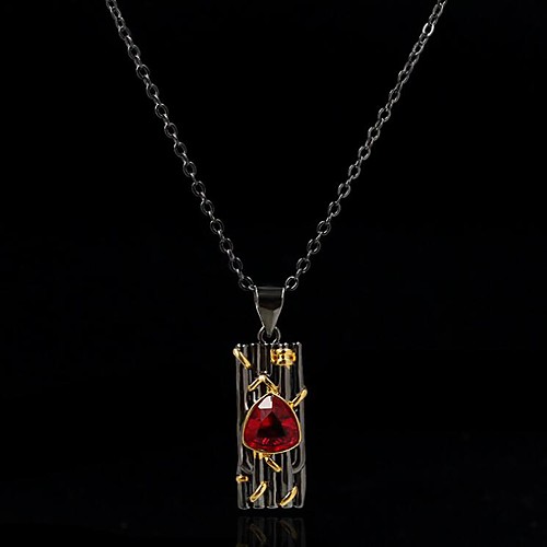 

Women's Fuchsia AAA Cubic Zirconia Necklace Retro Blessed Dainty Artistic Fashion European Brass Black 50 cm Necklace Jewelry 1pc For Wedding Anniversary Party Evening Festival