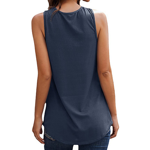 

2021 european and american summer new women's tops solid color sexy v-neck ribbed fabric casual versatile loose vest