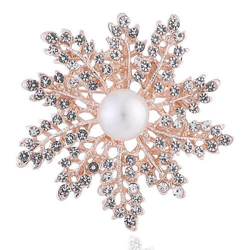 

brooch pearl snowflake brooch pin fashion diamond anti-glare buckle clothing accessories chest pin collar