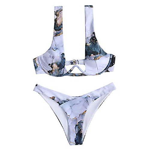 

soly hux women's tie dye high cut bikini bathing suits two piece swimsuits multicoloured m