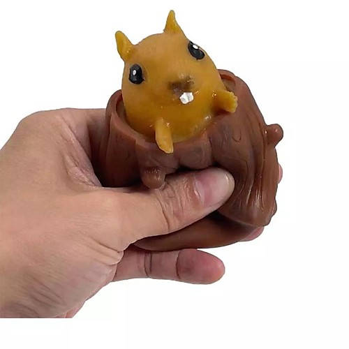

2 pcs Squeeze Squirrel Cup Children's Funny Toys Evil Decompression Tree Stumps Fidget Toys Cute Miniature Telescopic Pen Holders
