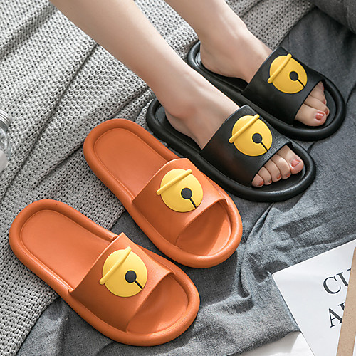 

Summer Cartoon Couple Take Off Shoes, Home, Indoor, Bathroom, Bath, Shoes, Eva, Quick Drying House Slipper For Women And Men