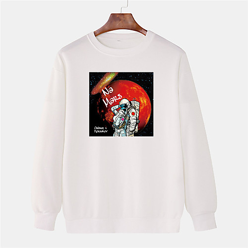 

Men's Pullover Sweatshirt Graphic Prints Astronaut 3D Round Neck Sports & Outdoor Daily Sports Hot Stamping Basic Casual Hoodies Sweatshirts Long Sleeve Yellow Gray White