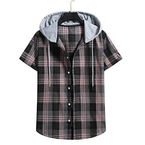 

Men's Shirt Graphic Short Sleeve Casual Tops Green Gray Coffee