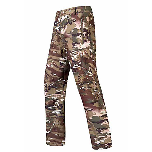 

Men's Tactical Pants Softshell Pants Thermal Warm Waterproof Windproof Multi-Pockets Autumn / Fall Winter Spring Camo / Camouflage Fleece Softshell Bottoms for Skiing Camping / Hiking Hunting Jungle