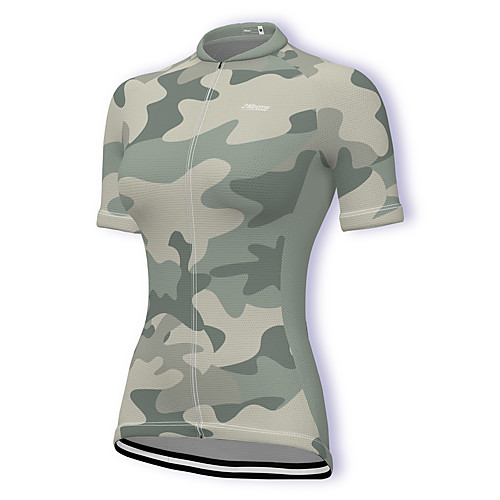 

21Grams Women's Short Sleeve Cycling Jersey Summer Nylon Polyester Camouflage Patchwork Camo / Camouflage Bike Jersey Top Mountain Bike MTB Road Bike Cycling Ultraviolet Resistant Quick Dry Breathable