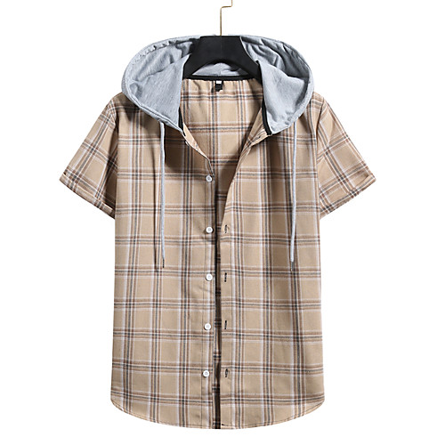 

Men's Shirt Graphic Short Sleeve Casual Tops Black Khaki Navy Blue
